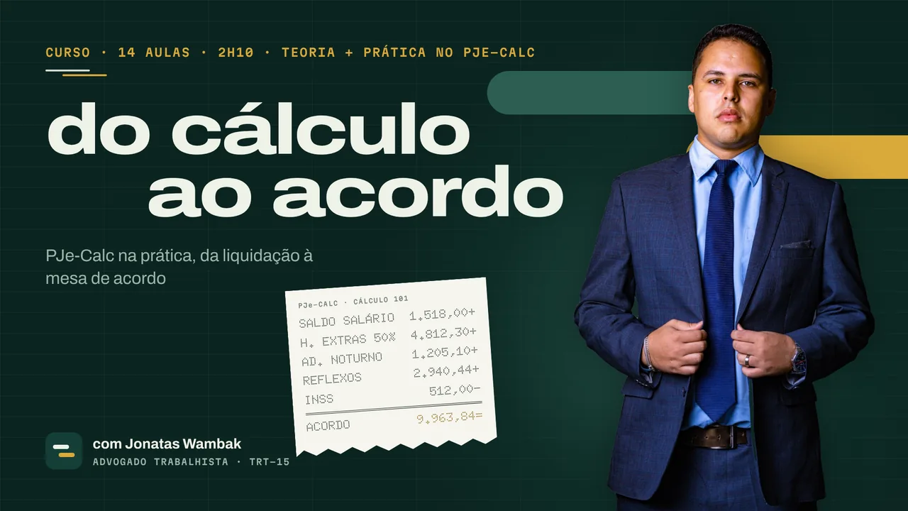 Capa do curso Do Cálculo ao Acordo com Jonatas Wambak